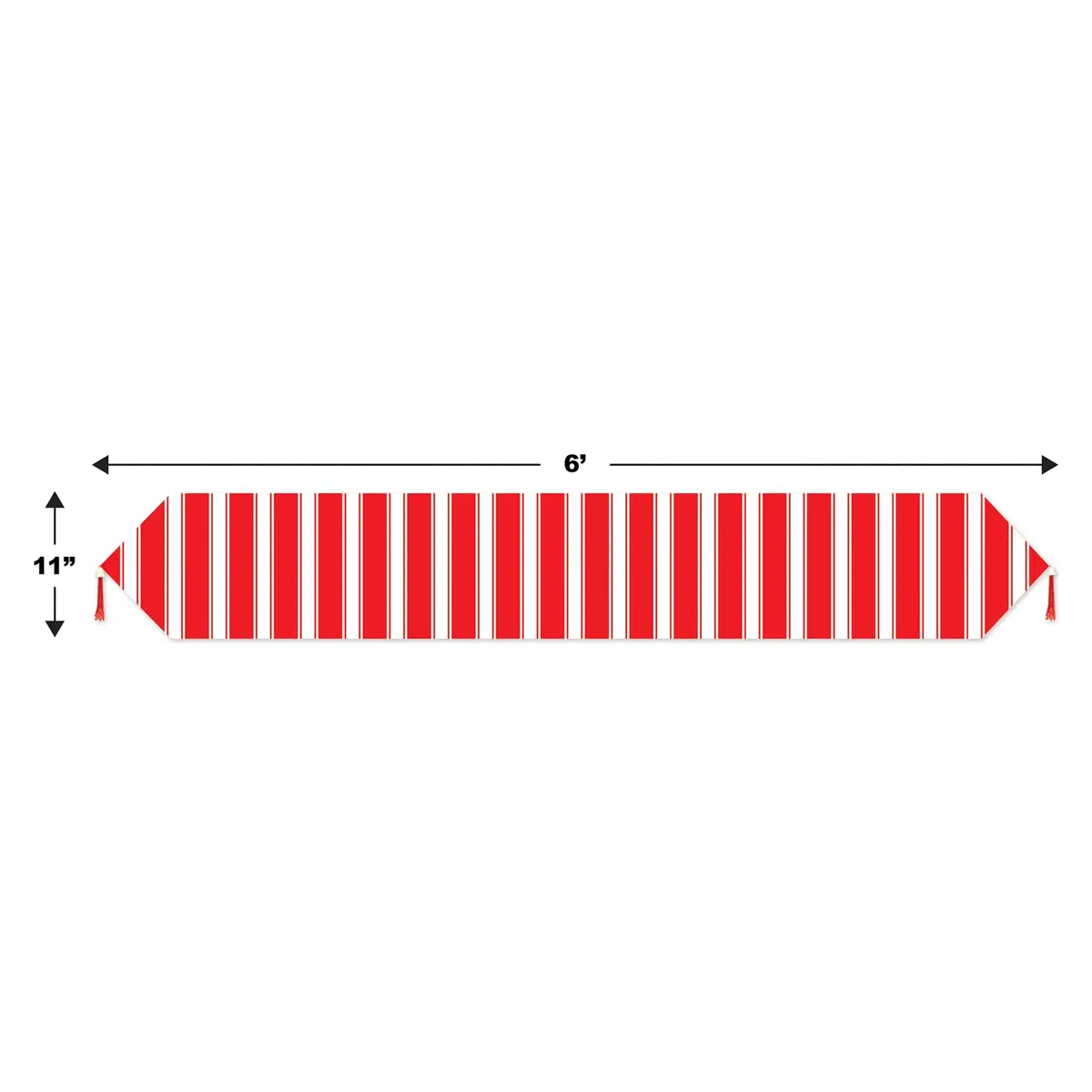 Beistle Printed Stripes Table Runner 11ft x 6ft | Circus Theme Decor - view 2