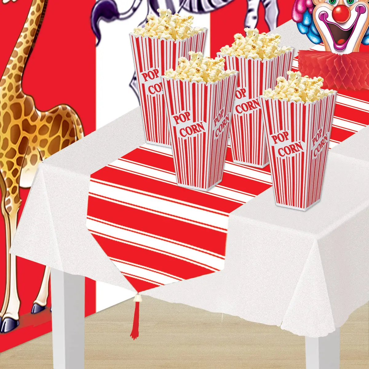 Beistle Printed Stripes Table Runner 11ft x 6ft | Circus Theme Decor - view 4