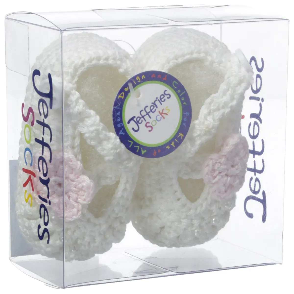 Jefferies Socks Baby-Girls Delicate Flower Crochet Bootie, White, Newborn | Hand crocheted ankle-length baby shoes - view 2
