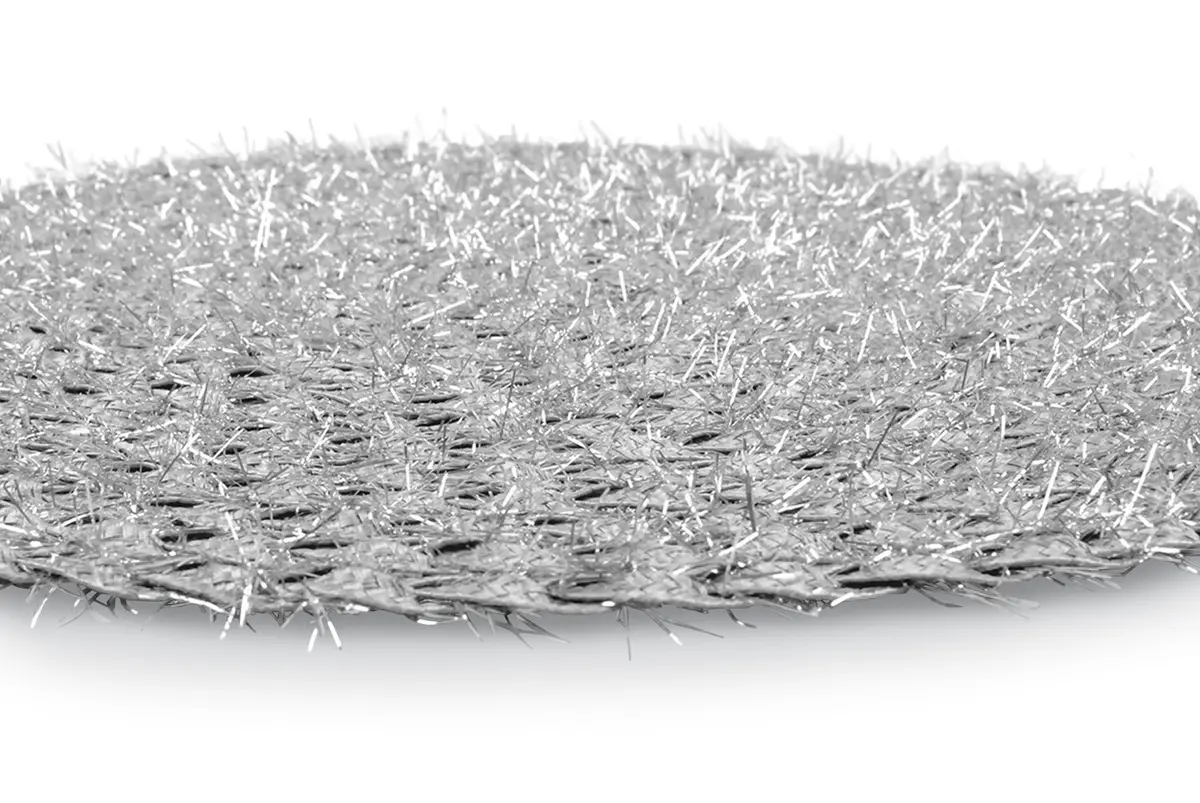 DII Classic Woven Tabletop Collection, Indoor/Outdoor Placemat Set, Round, 15" Diameter, Silver Tinsel (70-120 chars) - view 3