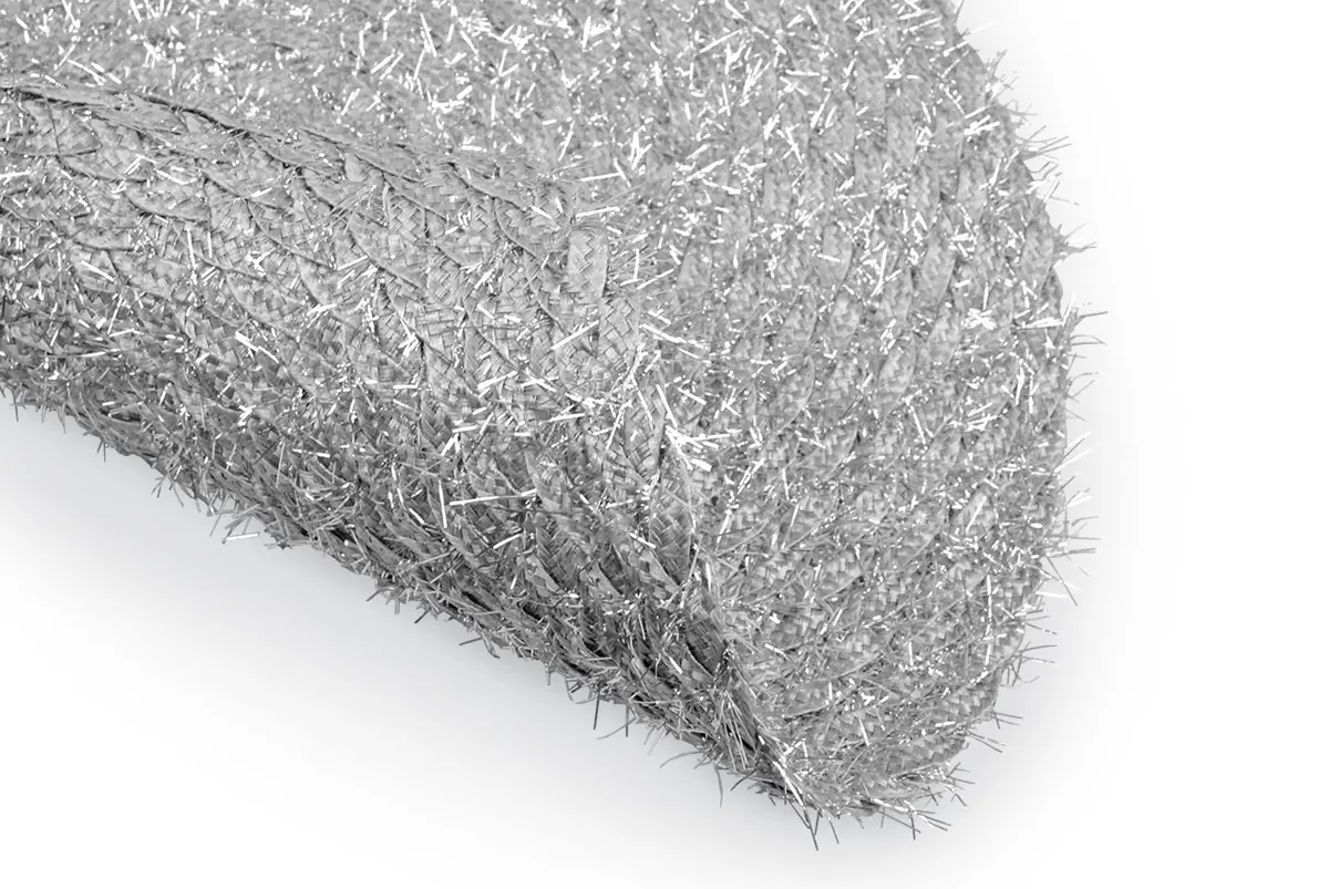 DII Classic Woven Tabletop Collection, Indoor/Outdoor Placemat Set, Round, 15" Diameter, Silver Tinsel (70-120 chars) - view 4