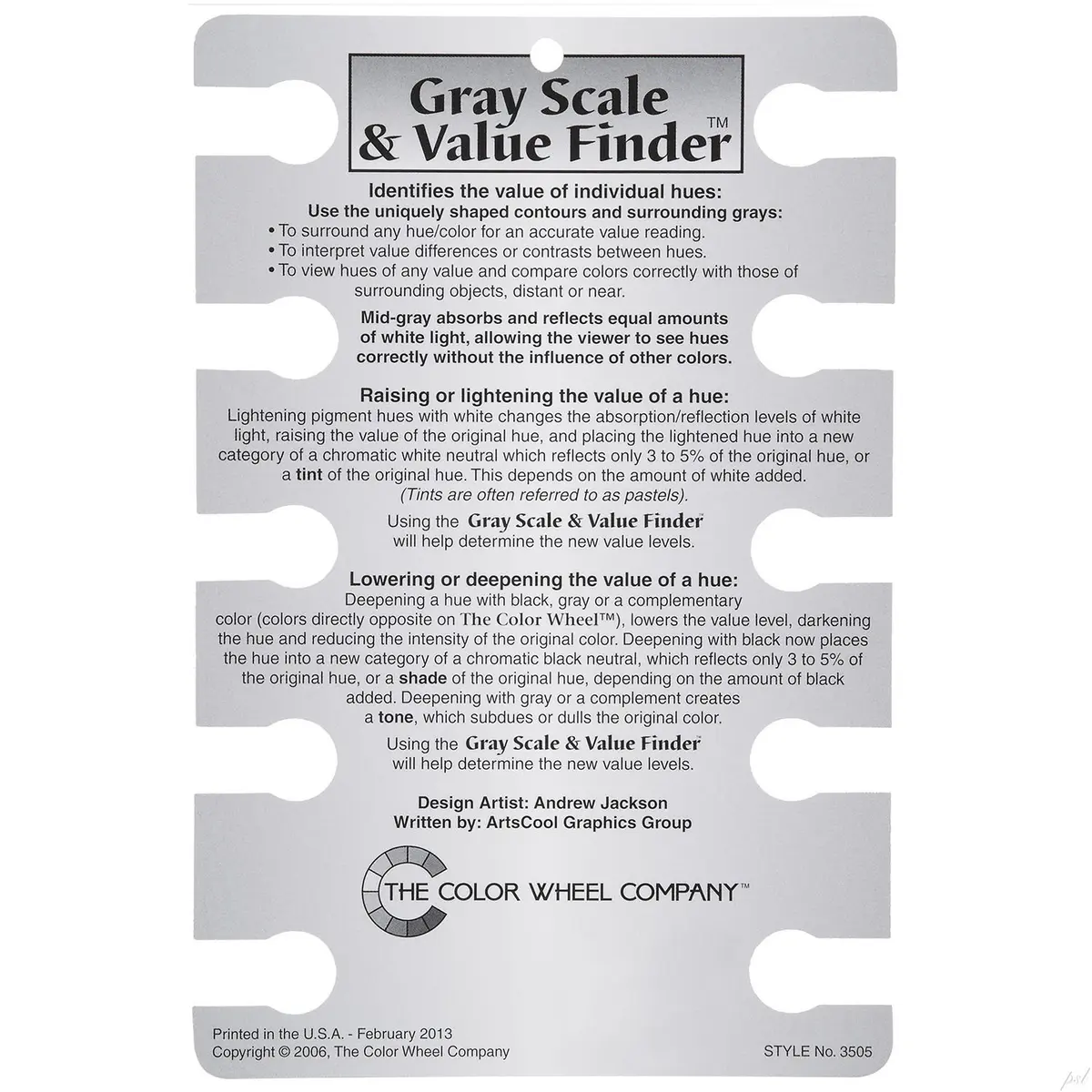 ASW Color Wheel Pocket Guide with Gray Scale Value Finder | Artists & Professionals - view 5