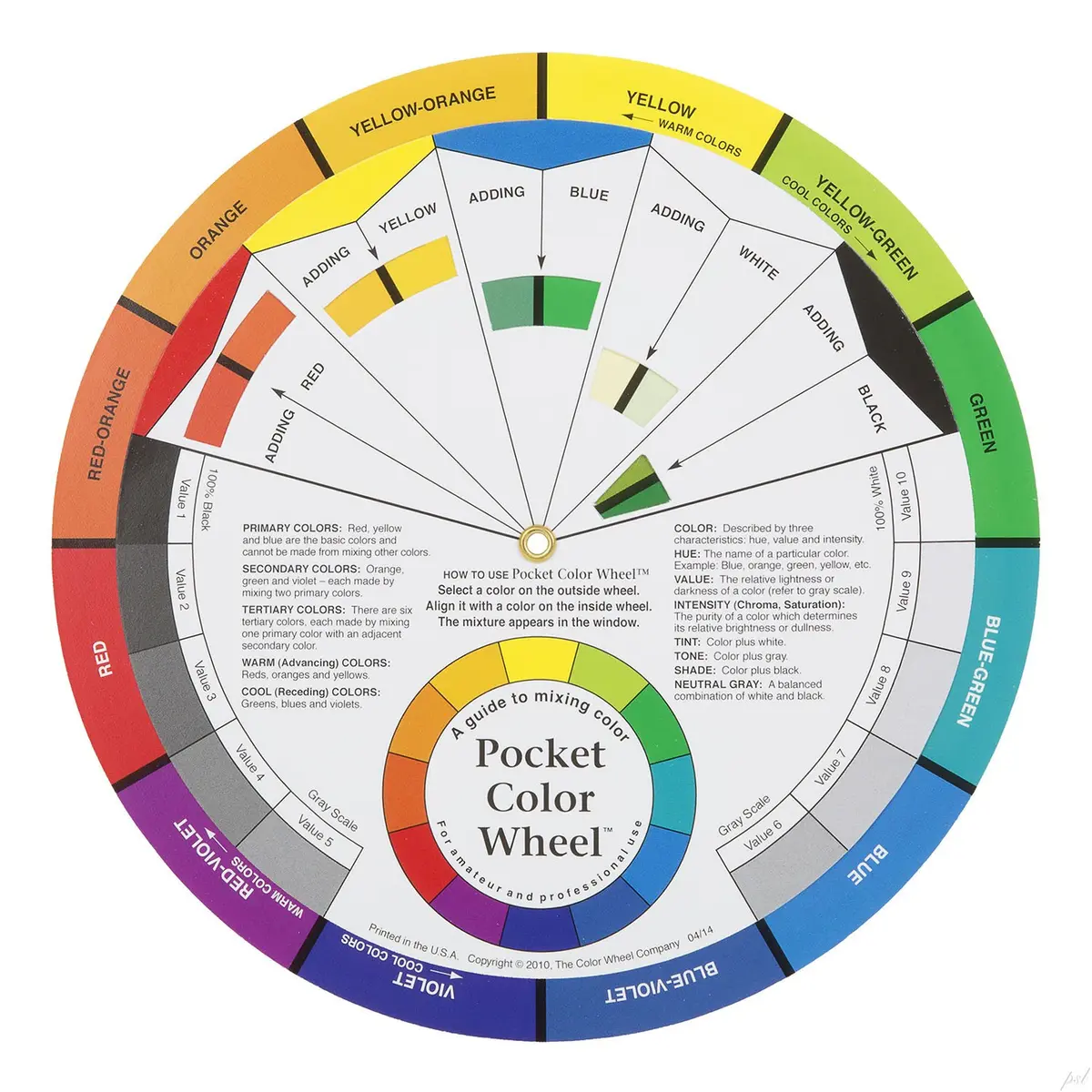 ASW Color Wheel Pocket Guide with Gray Scale Value Finder | Artists & Professionals - view 2