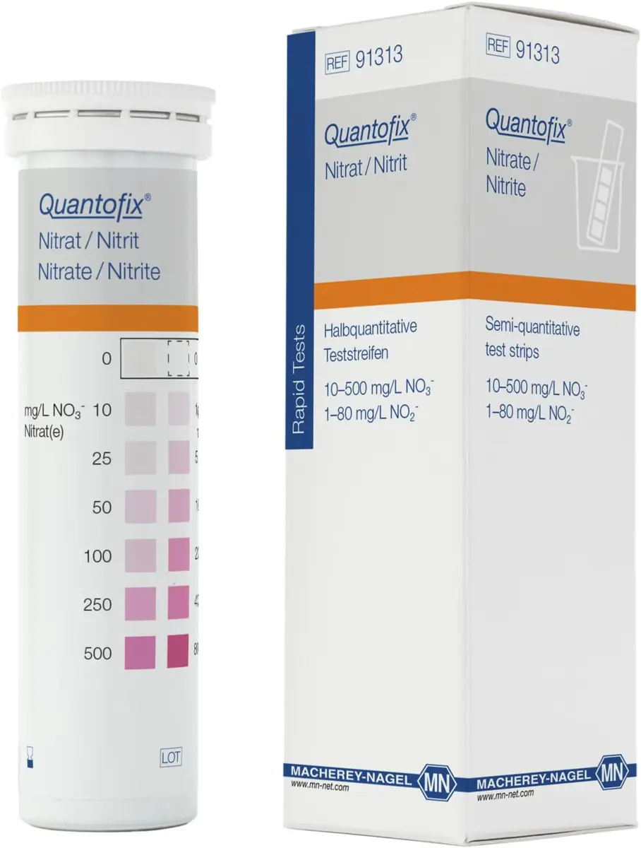 MACHEREY-NAGEL Quantofix Nitrate/Nitrite Test Strips 100 Count | Rapid Dip-and-Read for Solutions - main product image