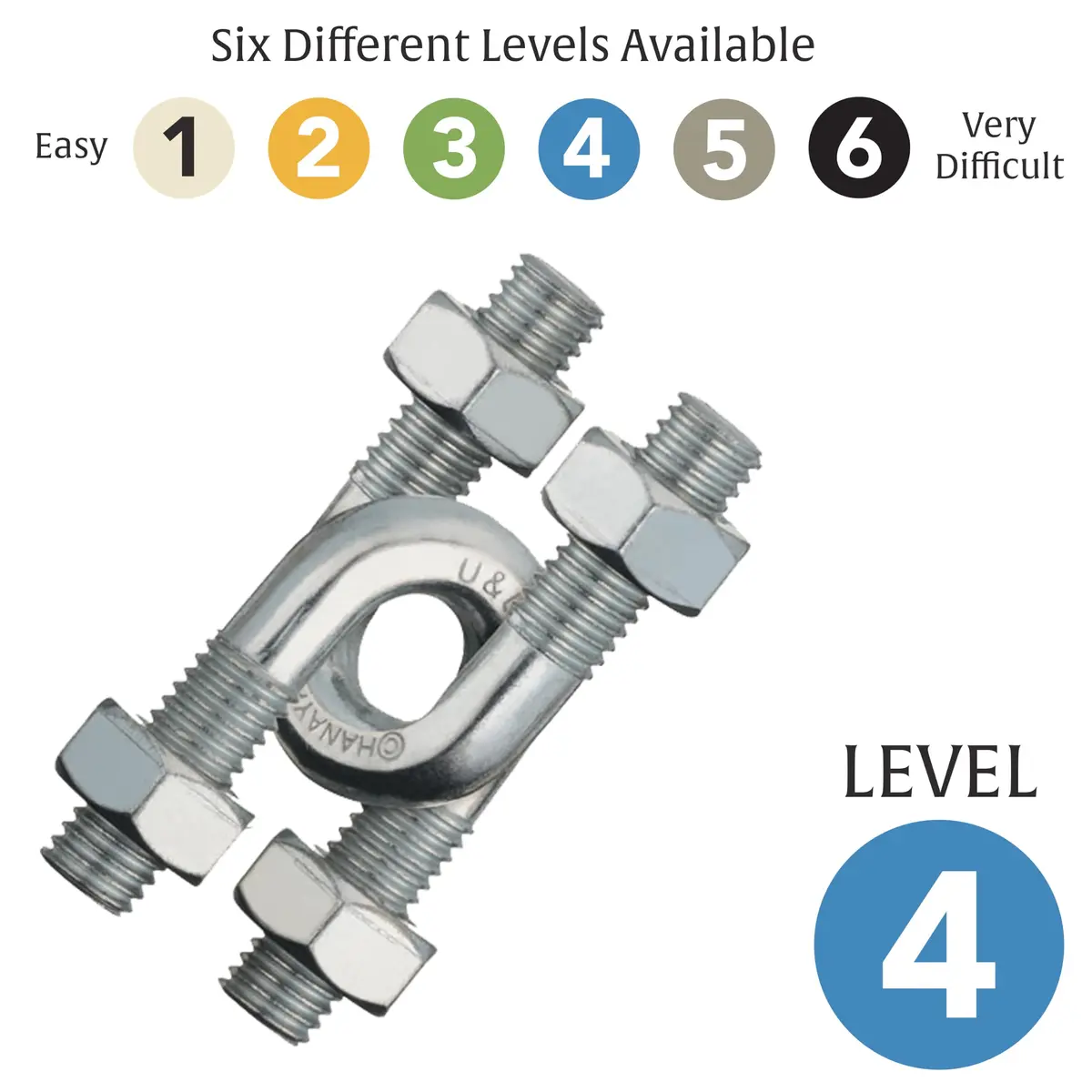 Bepuzzled U&U Hanayama Metal Brainteaser Puzzle Level 4 | 113g (4 oz) Assembly & Disentanglement - view 3