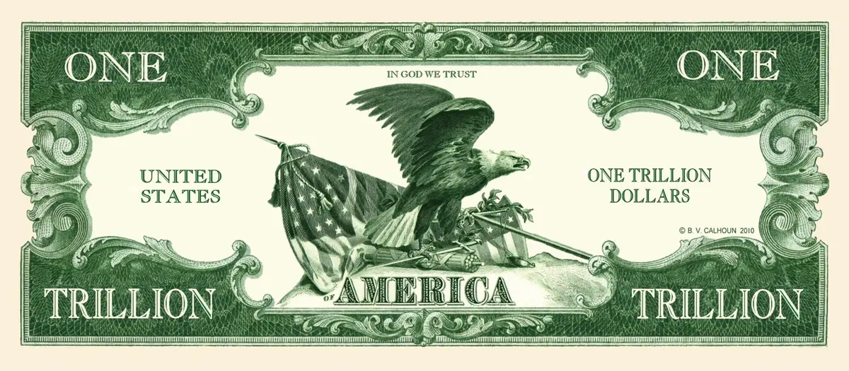 American Art Classics Trillion Dollar Novelty Bill | Pack of 100, Green Paper, 6.14 x 2.61 inches - view 3