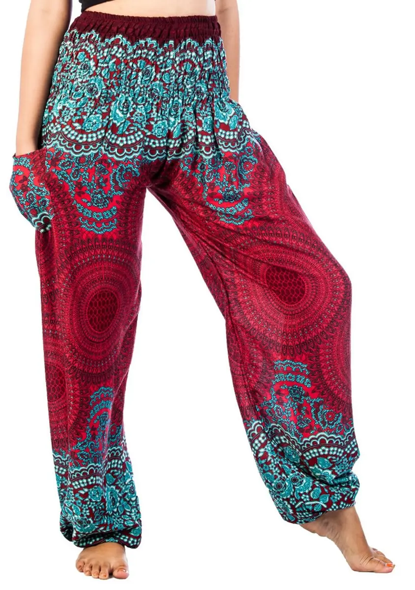 LOFBAZ Women's Boho Harem Pants | Flowy Rayon Palazzo for Summer Comfort - main product image