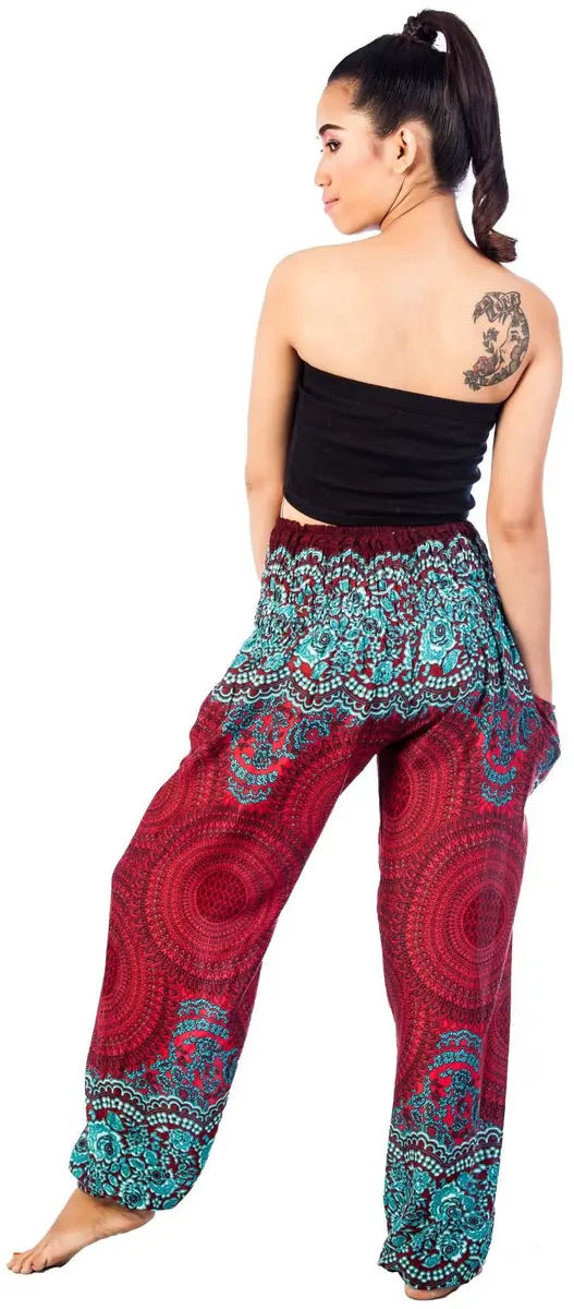 LOFBAZ Women's Boho Harem Pants | Flowy Rayon Palazzo for Summer Comfort - view 2