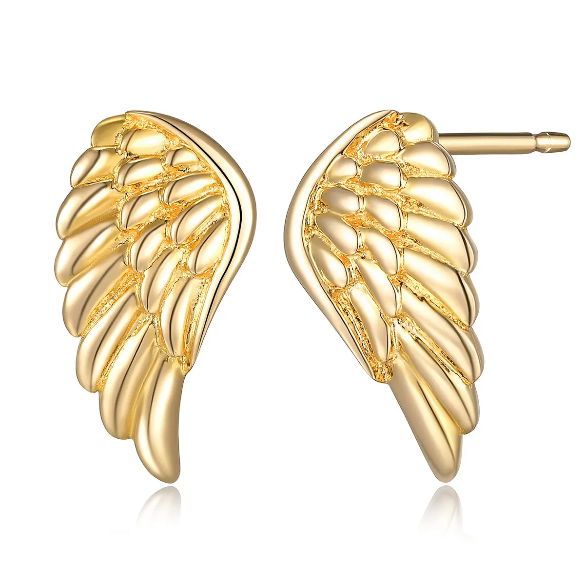 MORGAN & PAIGE Silver 18k Yellow Gold Plated Angel Wings Stud Earrings | Feminine & Durable (70-120 chars) - main product image