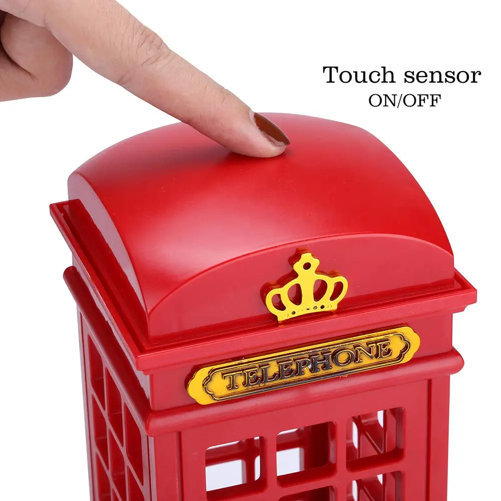 Artyea Vintage London Telephone Booth LED Night Lamp with Touch Sensor & USB Charging, 21.5 cm (8.5 inches) | Adjustable Brightness for Bedrooms - view 2
