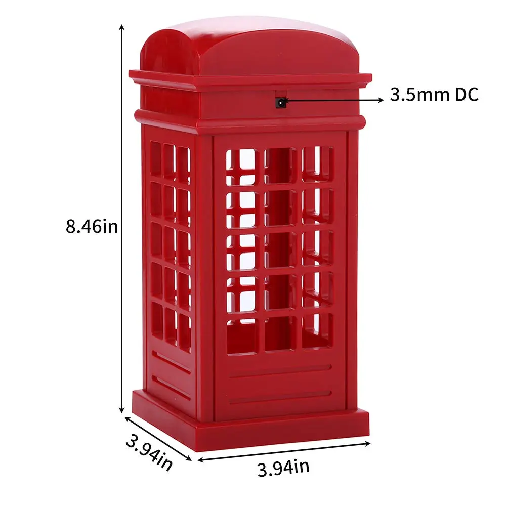 Artyea Vintage London Telephone Booth LED Night Lamp with Touch Sensor & USB Charging, 21.5 cm (8.5 inches) | Adjustable Brightness for Bedrooms - view 4