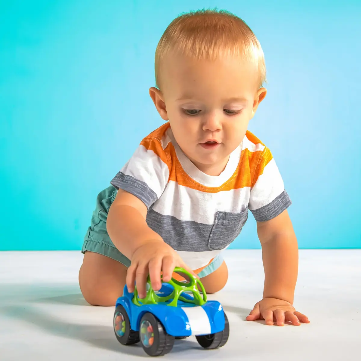 Bright Starts Oball Easy Grasp Rattle & Roll Toy Car 1 Pack | BPA-Free Infant Crawling Toy for 3+ Months - view 4