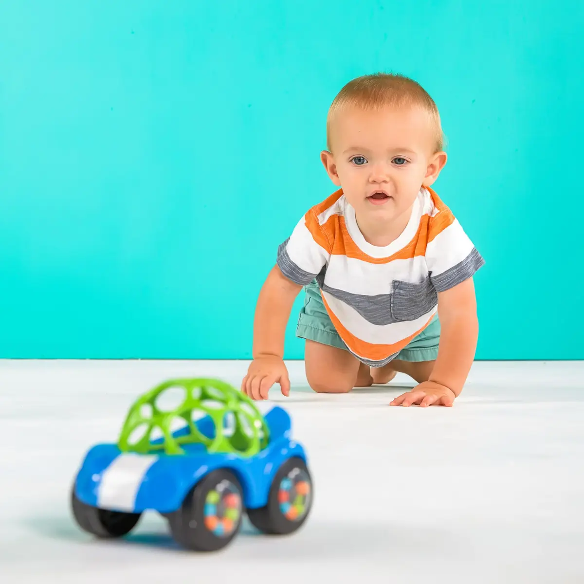 Bright Starts Oball Easy Grasp Rattle & Roll Toy Car 1 Pack | BPA-Free Infant Crawling Toy for 3+ Months - view 6