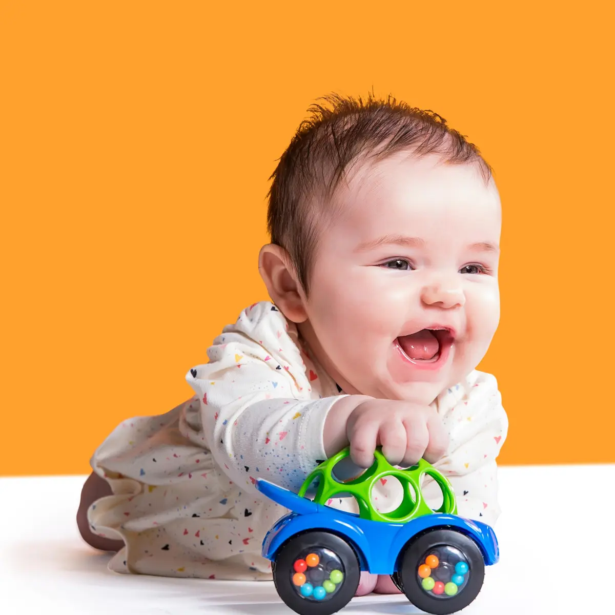 Bright Starts Oball Easy Grasp Rattle & Roll Toy Car 1 Pack | BPA-Free Infant Crawling Toy for 3+ Months - view 2