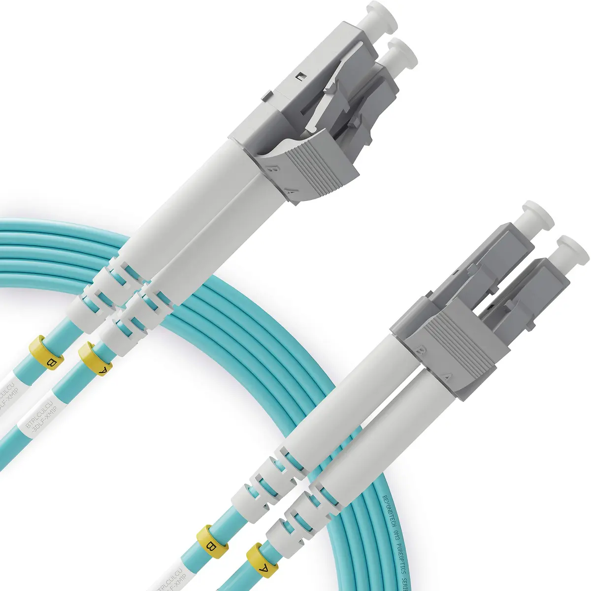 BEYONDTECH 3m (9.84ft) LC to LC Fiber Patch Cable – Multimode Duplex, 50/125µm, 10G, LSZH, Compatible with OM3 - main product image