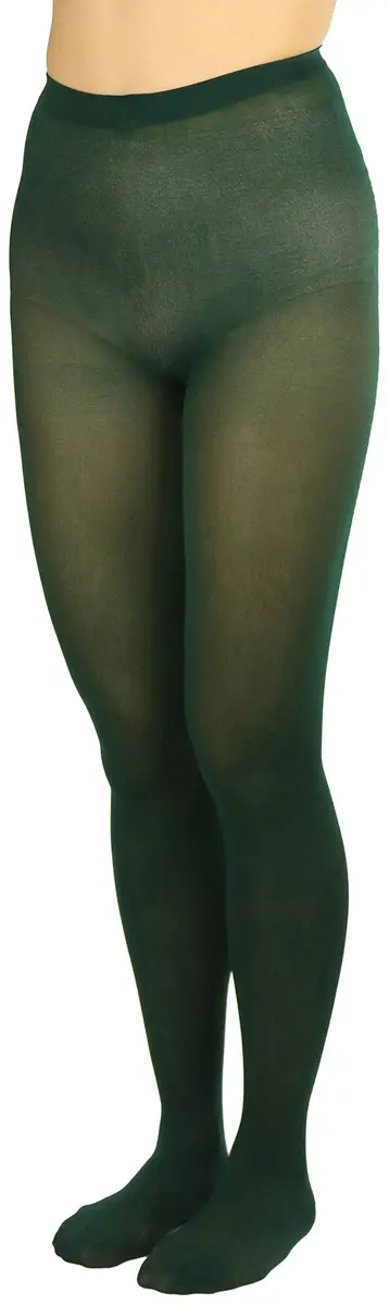 ToBeInStyle Women's Opaque Solid Color Nylon Tights Pantyhose - Hunter Green | Comfortable, Vibrant & Perfect for Parties - view 3