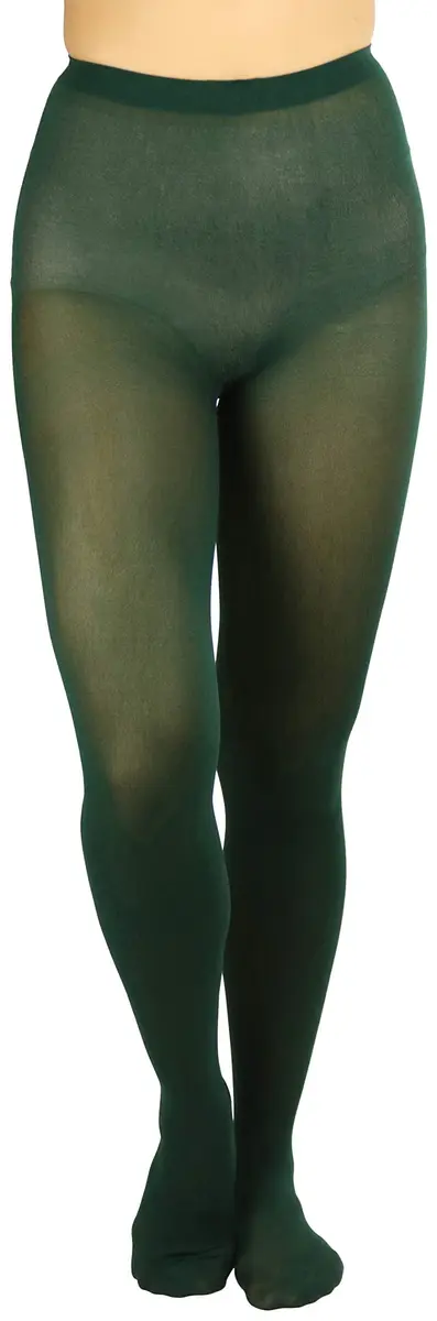 ToBeInStyle Women's Opaque Solid Color Nylon Tights Pantyhose - Hunter Green | Comfortable, Vibrant & Perfect for Parties - view 4