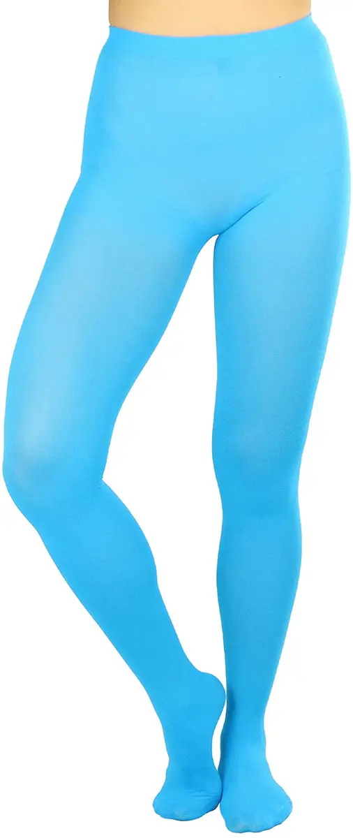 ToBeInStyle Women's Opaque Solid Color Nylon Tights | Vibrant Neon for Party & Festival (One Size) - main product image