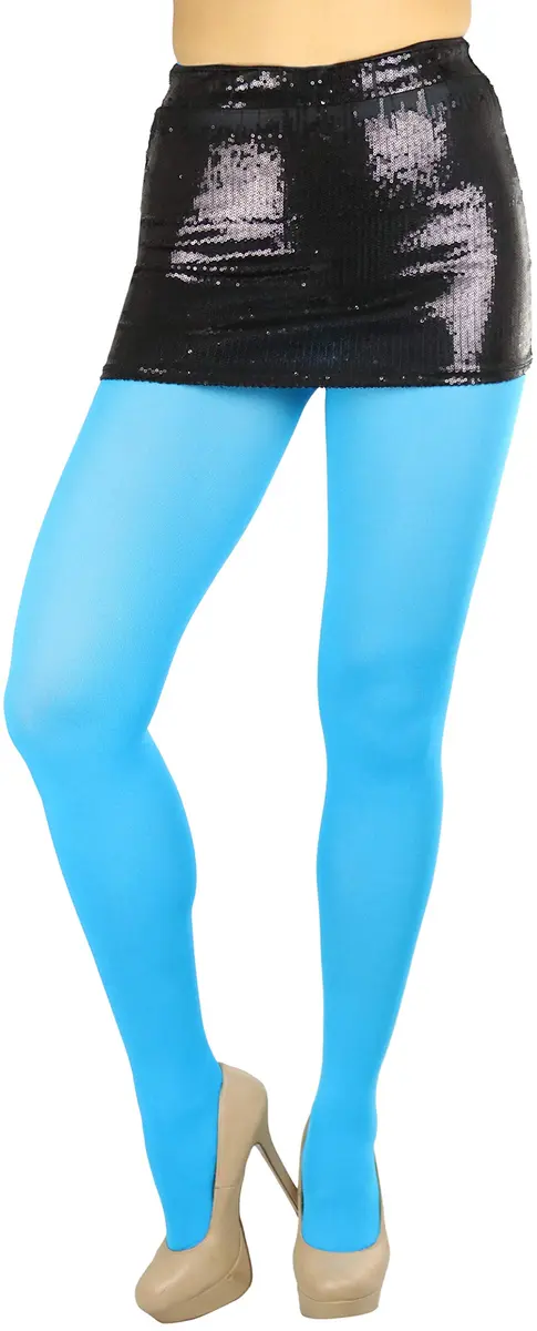 ToBeInStyle Women's Opaque Solid Color Nylon Tights | Vibrant Neon for Party & Festival (One Size) - view 6