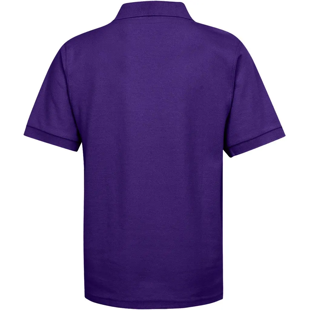 Premium Wear Boys' Short Sleeve School Uniform Polo Shirt, Purple, M | Pique Knit, Stain Resistant - view 2