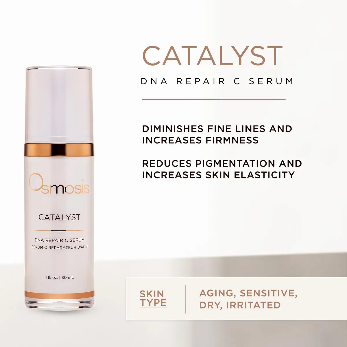 OSMOSIS Catalyst Vitamin C Serum for Uneven Skin Tone & Texture, 1 Fl Oz | Supports DNA Repair & Brightening - view 2
