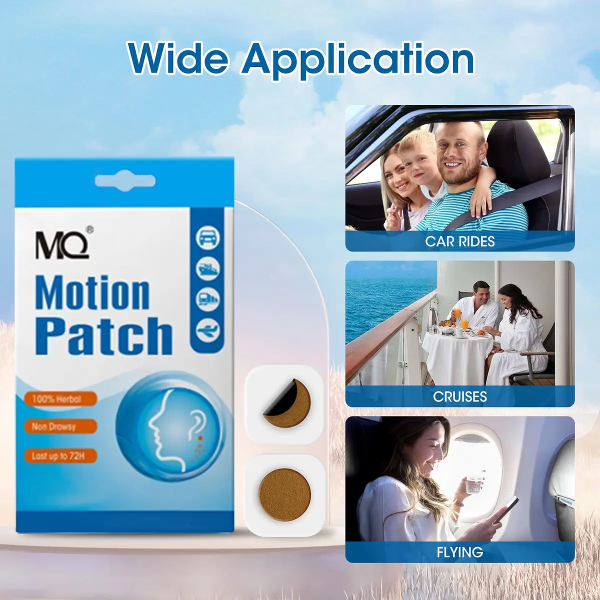 MQ Motion Sickness Patch 10 Count | Fast-Acting, Waterproof, Non Drowsy Relief for Travel - view 5