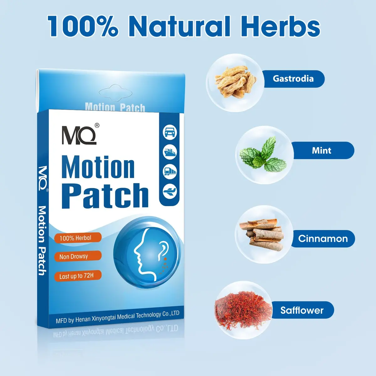MQ Motion Sickness Patch 10 Count | Fast-Acting, Waterproof, Non Drowsy Relief for Travel - view 3