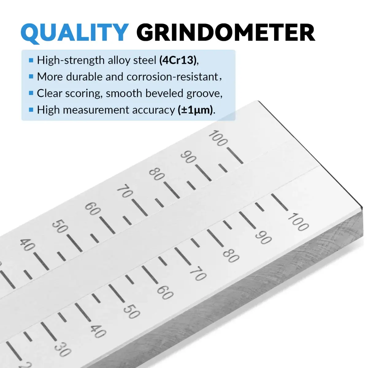 BAOSHISHAN 0-100μm Single Groove Grindometer Fineness Gauge | Precision Particle Size Measurement for Coatings & Inks - view 2