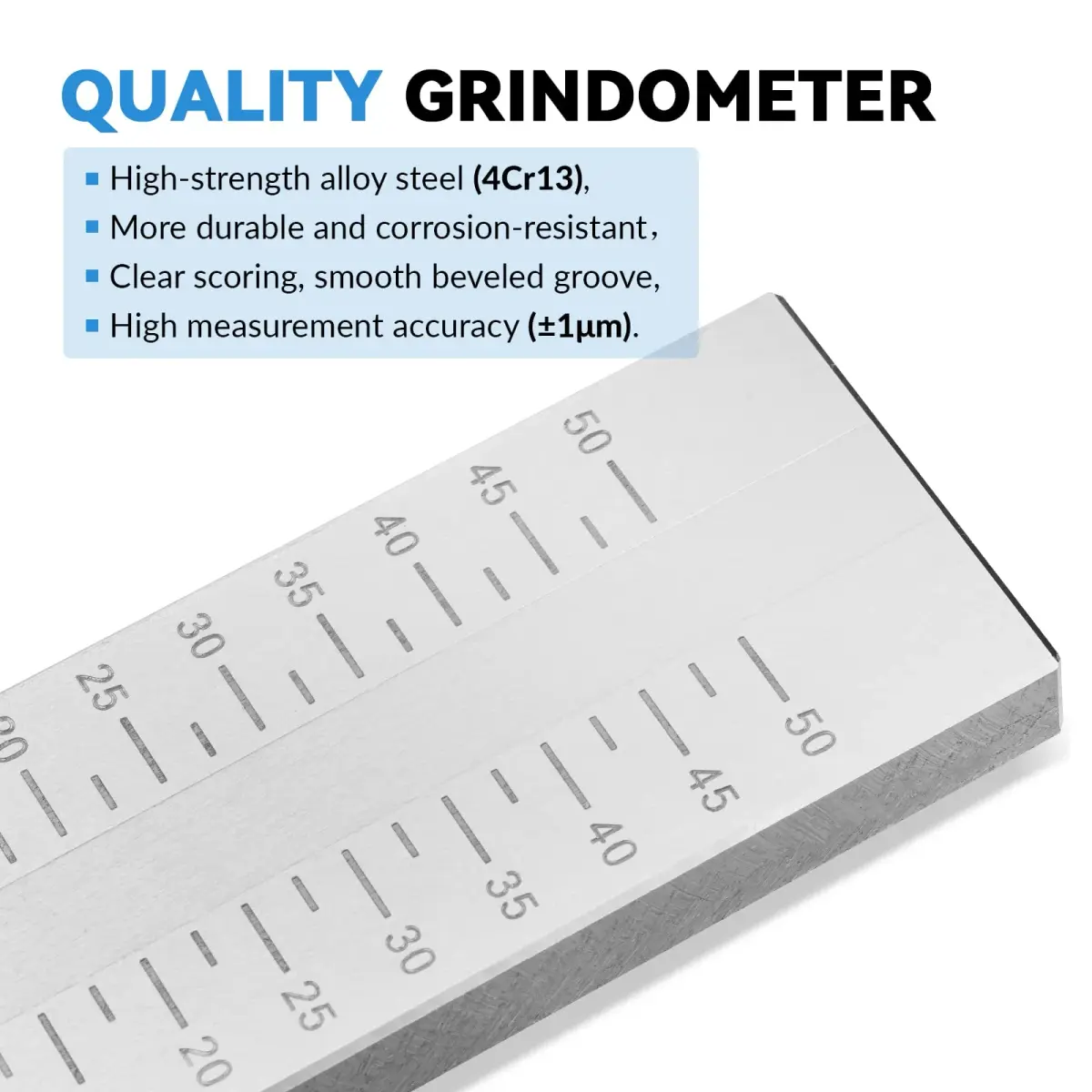 BAOSHISHAN 0-50μm Single Groove Grindometer Fineness Gauge 50μm (0-25μm Index Value) | ISO Standard Stainless Steel Precision Tool - view 2