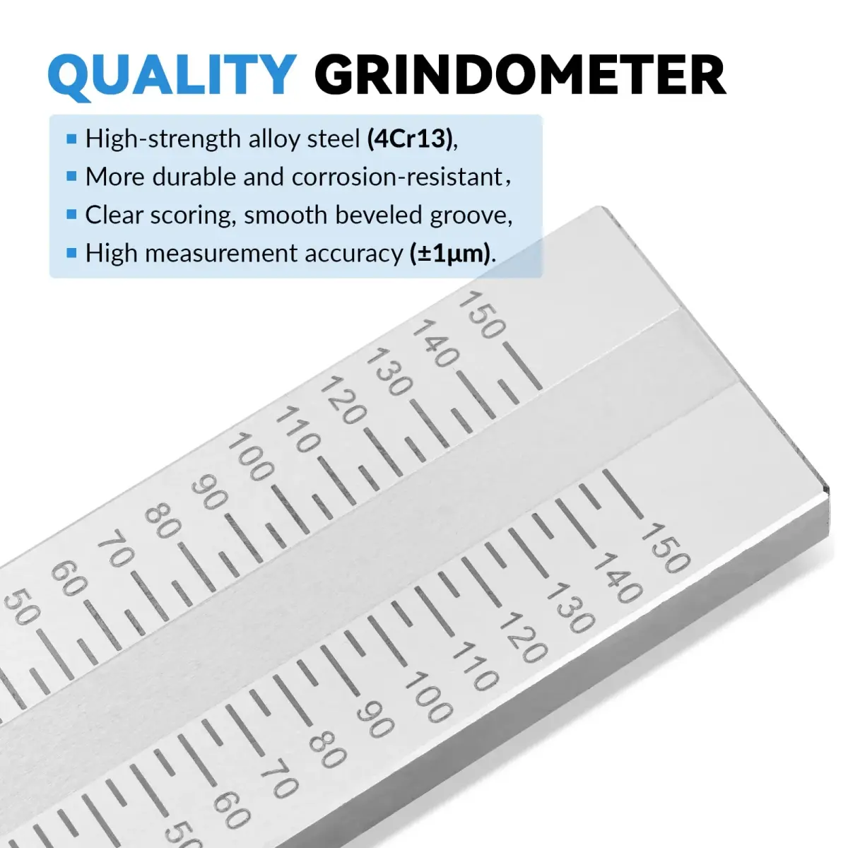 BAOSHISHAN 0-150μm Single Groove Grindometer Fineness Gauge 150μm (5.9 mil) | ISO Standard Compliant, Stainless Steel, For Paint Ink Coating Fineness Testing - view 2