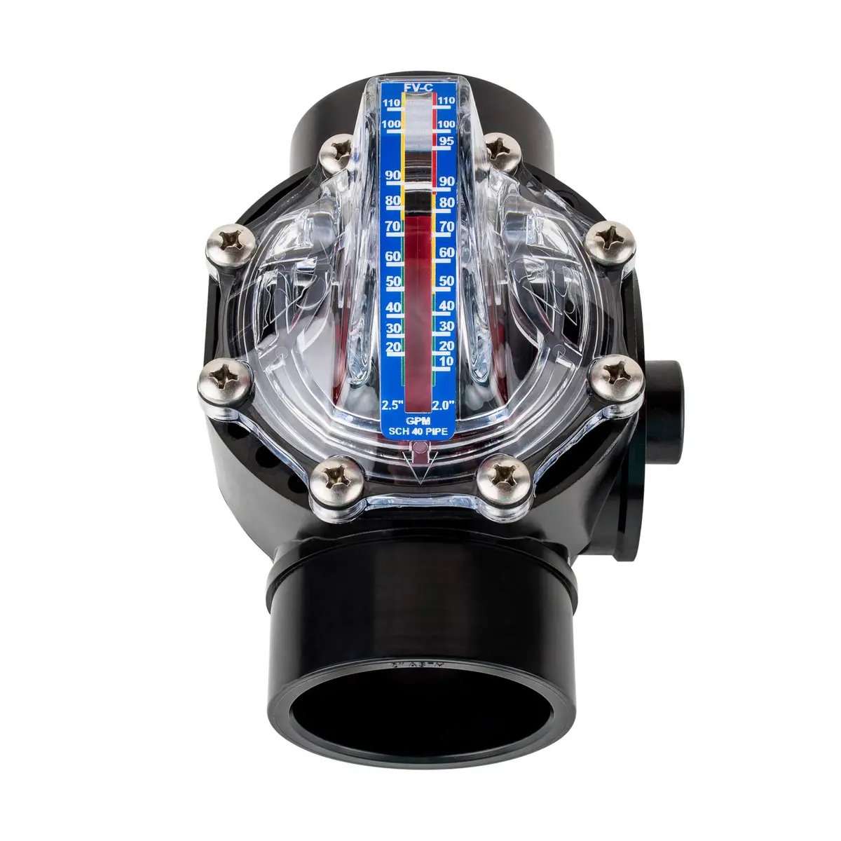 H2 Flow Controls FV-C FlowVis Pool Flow Meter and Check Valve 6.6cm (2.6in) Inlet | NSF Certified to 50 PSI - view 2