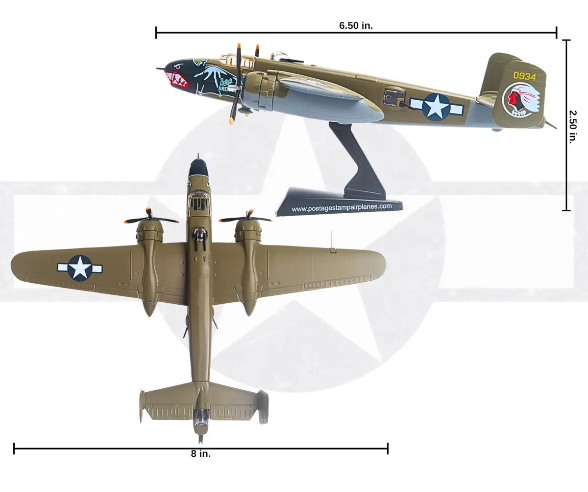 Postage Stamp B-25J Mitchell Betty's Dream Vehicle 1/100 Scale | WWII Aircraft Replica for Collectors - view 7