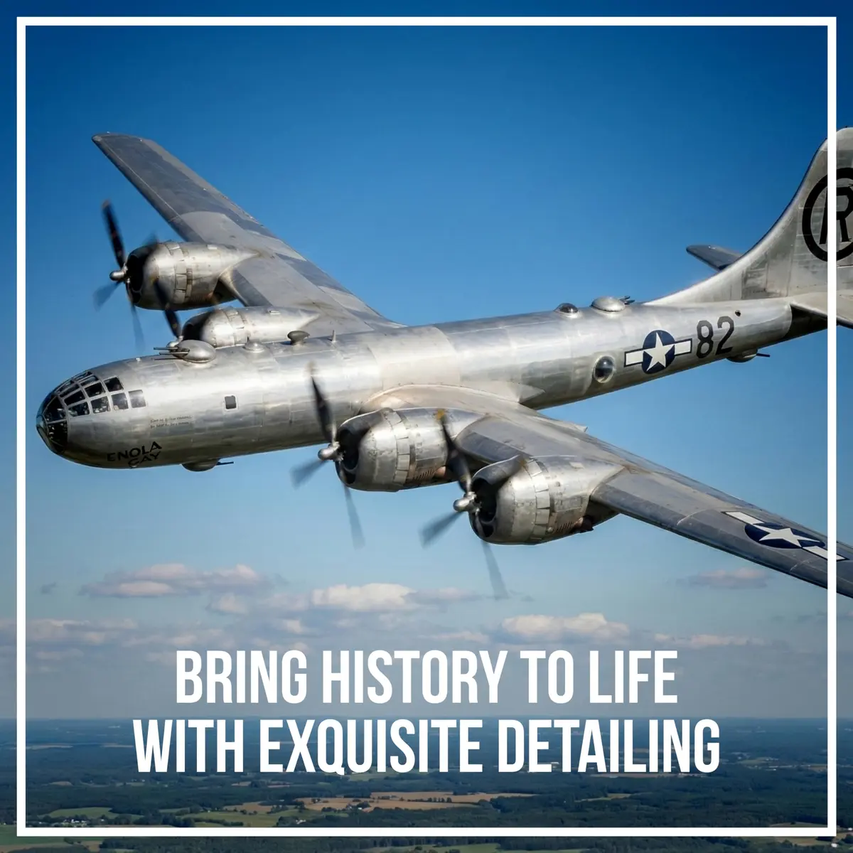 Postage Stamp B-29 Superfortress Enola Gay Vehicle 1:200 Scale | WWII Aircraft Collectible - view 4
