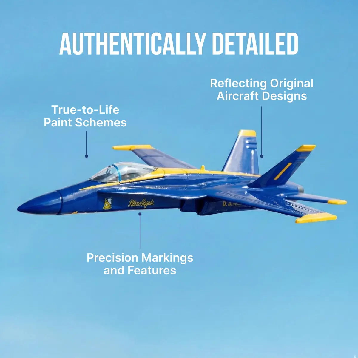 Postage Stamp F/A-18C Hornet Blue Angels – 1/150 Scale Die-Cast Metal Jet Model with Display Stand – Officially Licensed US Navy Collectible for Adults 14+ - view 3