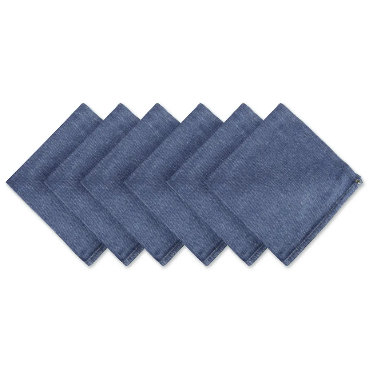 DII Solid Napkin Set Collection, 20x20 in Denim | 6 Piece Cotton Table Napkins - main product image