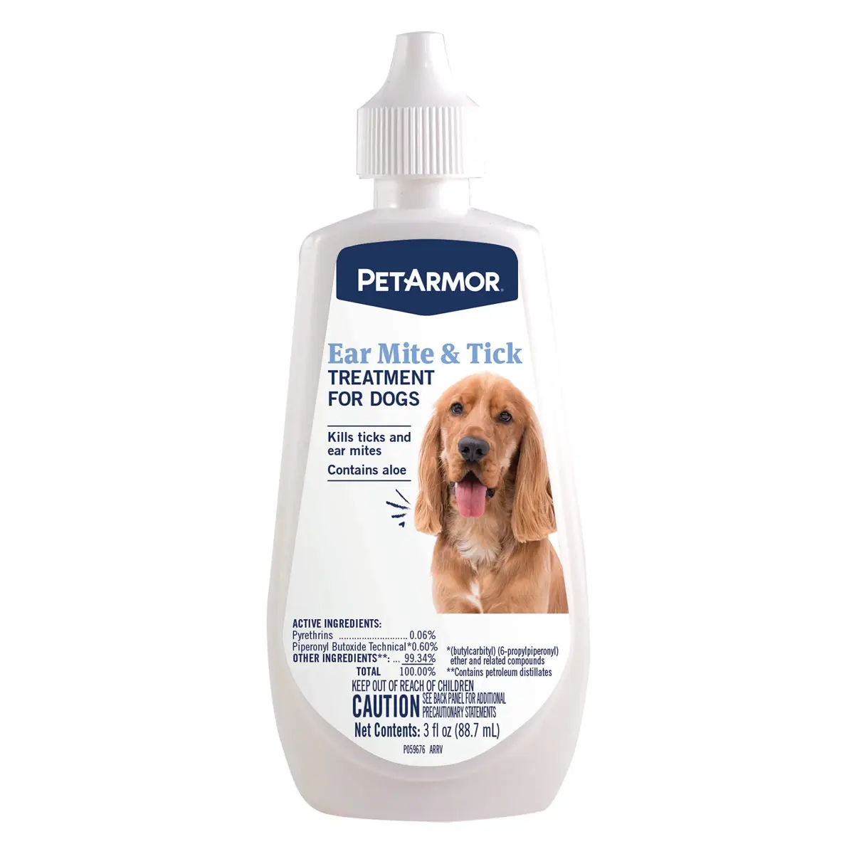 PetArmor Ear Mite & Tick Treatment for Dogs, 88.7 ml (3 fl oz) | Kills Mites & Ticks, Relieves Itching with Aloe - main product image