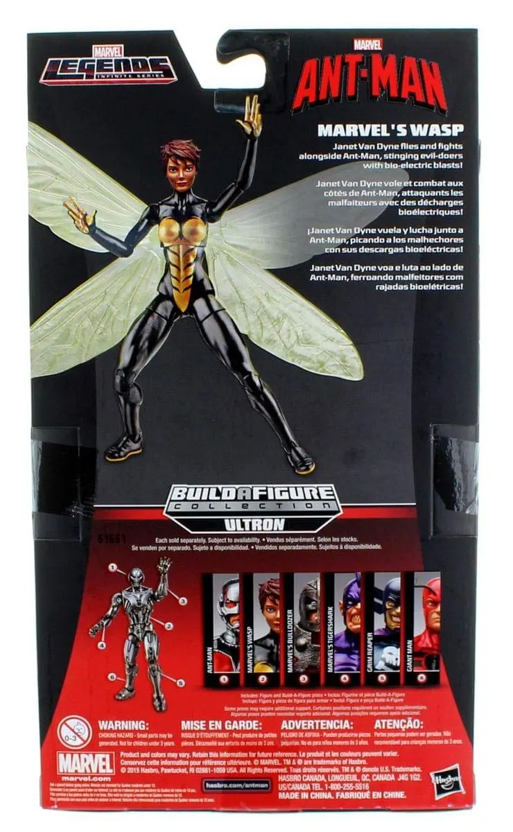 Marvel Legends Infinite Series Wasp Action Figure 6-inch (15.24 cm) | Collectible Toy with Ultron Build-A-Figure Piece - view 3