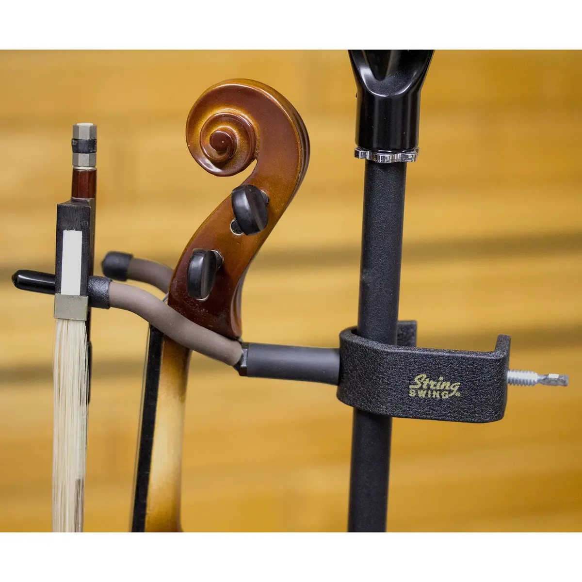 String Swing CC04VS Small Violin Holder Mic Stand Attachment for 1/8, 1/4, & 1/2 violins & 12" viola | Durable Steel Design - view 3
