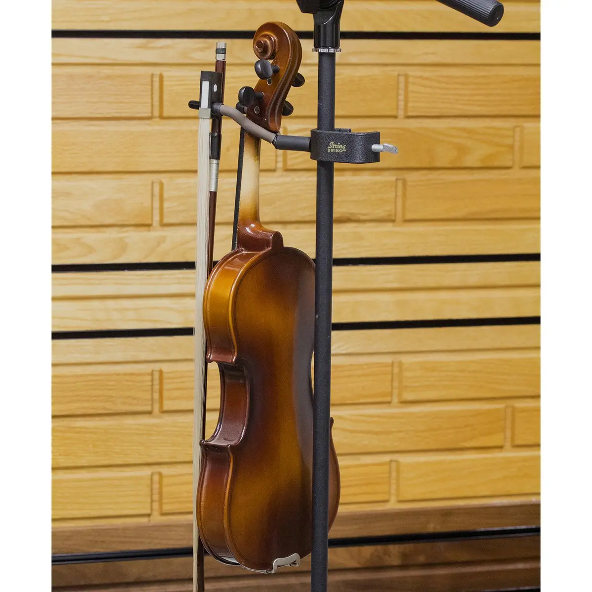 String Swing CC04VS Small Violin Holder Mic Stand Attachment for 1/8, 1/4, & 1/2 violins & 12" viola | Durable Steel Design - view 4