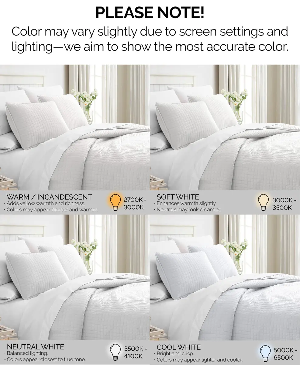 Southshore Fine Living, Inc. Oversized White Queen Quilt Bedding Set with 2 Shams | Microfiber, All Seasons, Full/Queen - view 7
