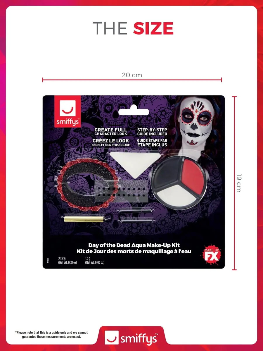 Smiffys Day of the Dead Make-Up Kit, with Face Paints | Face Art & Costume Accessory - view 6