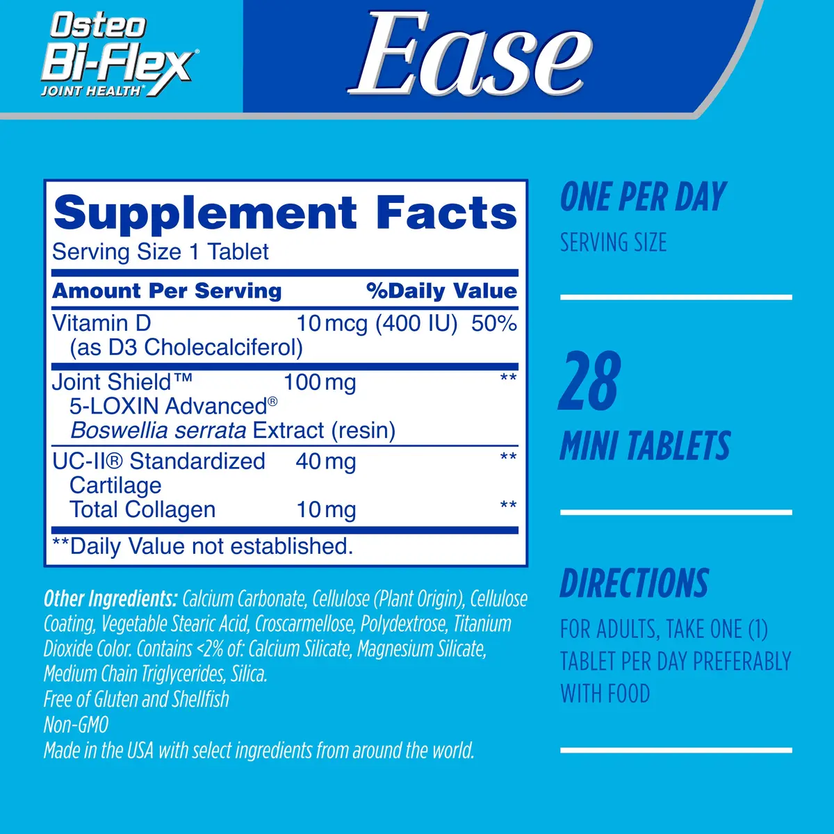 Osteo Bi-Flex Ease Mini Tablet Triple Action UC-II Collagen Supplement | Supports Joint Function & Mobility - view 2