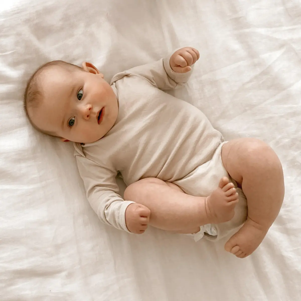 Woolino 100% Superfine Merino Wool Baby Bodysuit Long Sleeve 3-6 Months | Temperature-Regulating & Soft - view 5
