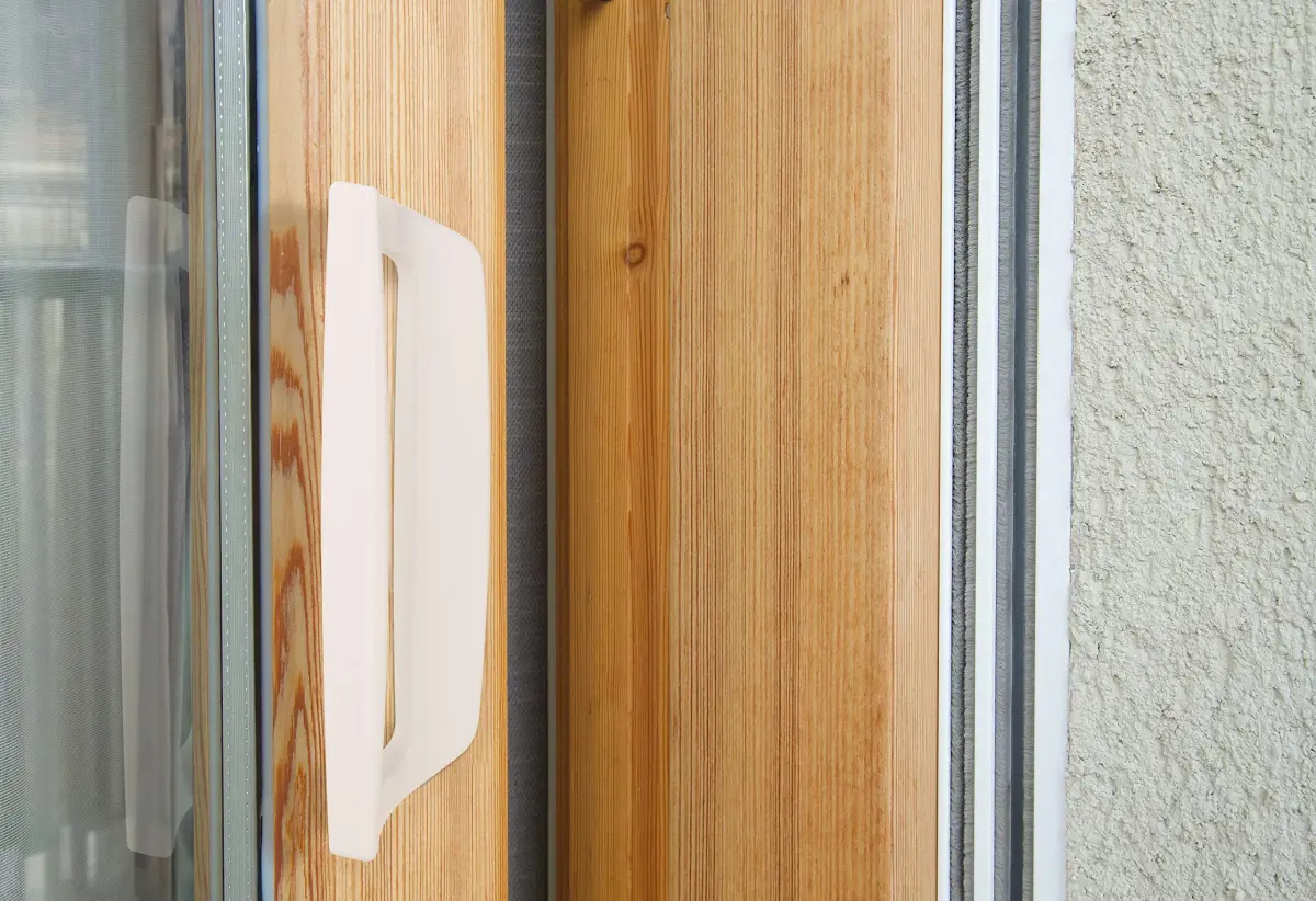 Wright Products White Mortise Sliding Patio Door Handle Set with Wood Pull - 3.875" Center to Center - view 4