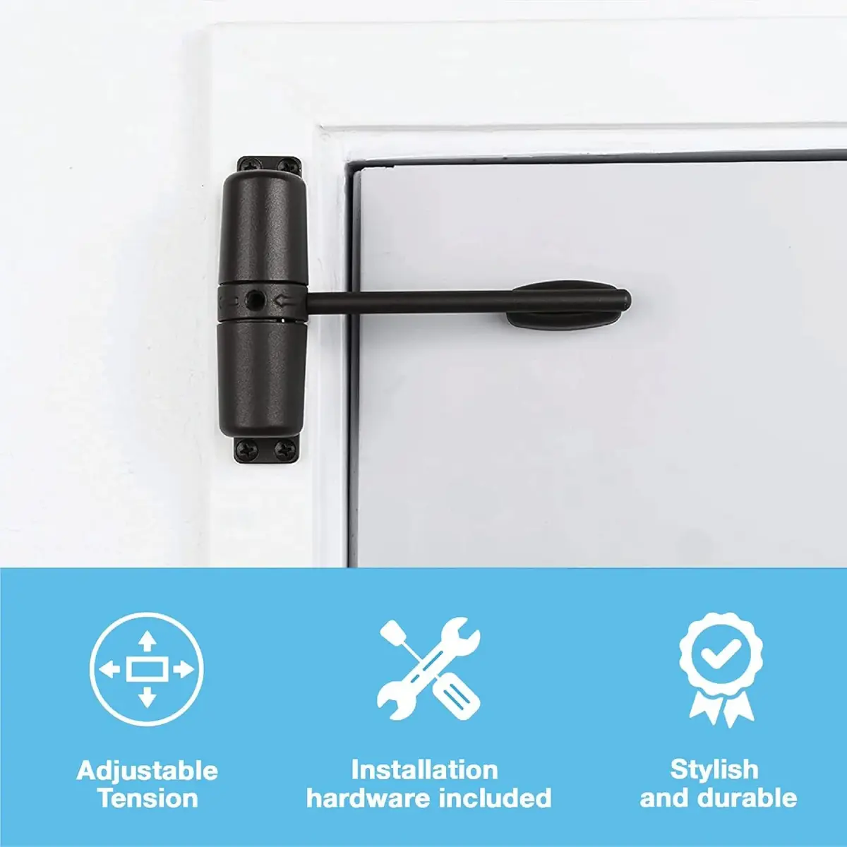 Wright Products VWC50BZ Vertical Door Closer Black | Adjustable Tension for Interior Doors - view 3