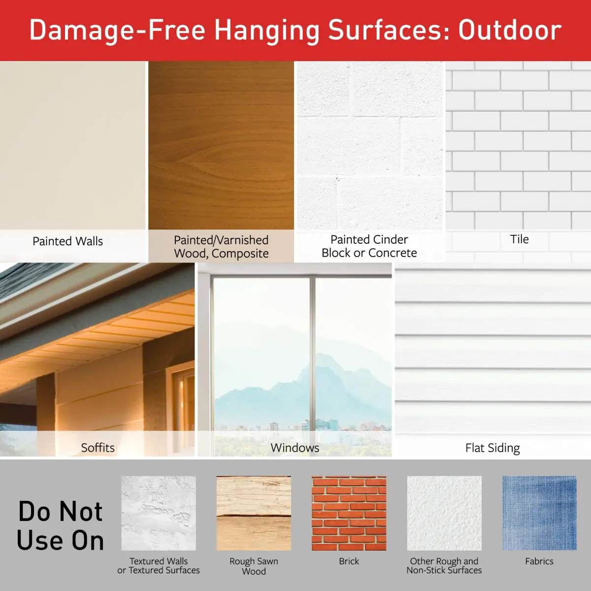 Command Outdoor Small Refill Strips 16 Count | Damage-Free Hanging for Smooth Surfaces - view 8