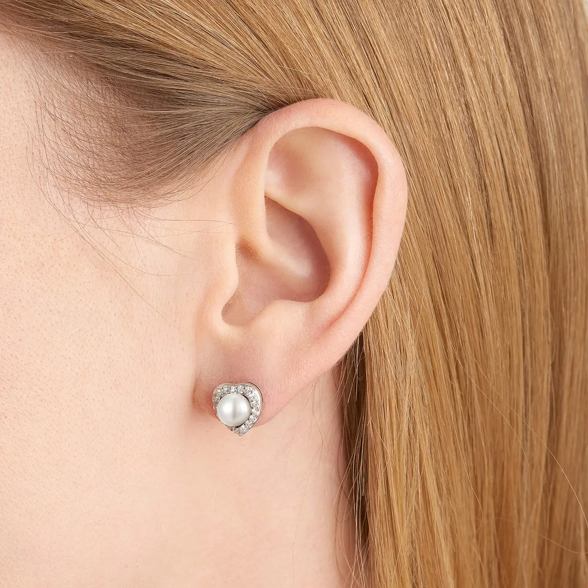 MORGAN & PAIGE .925 Sterling Silver Rhodium Plated Pearl & Sapphire Jewelry Set | June Birthstone - view 3