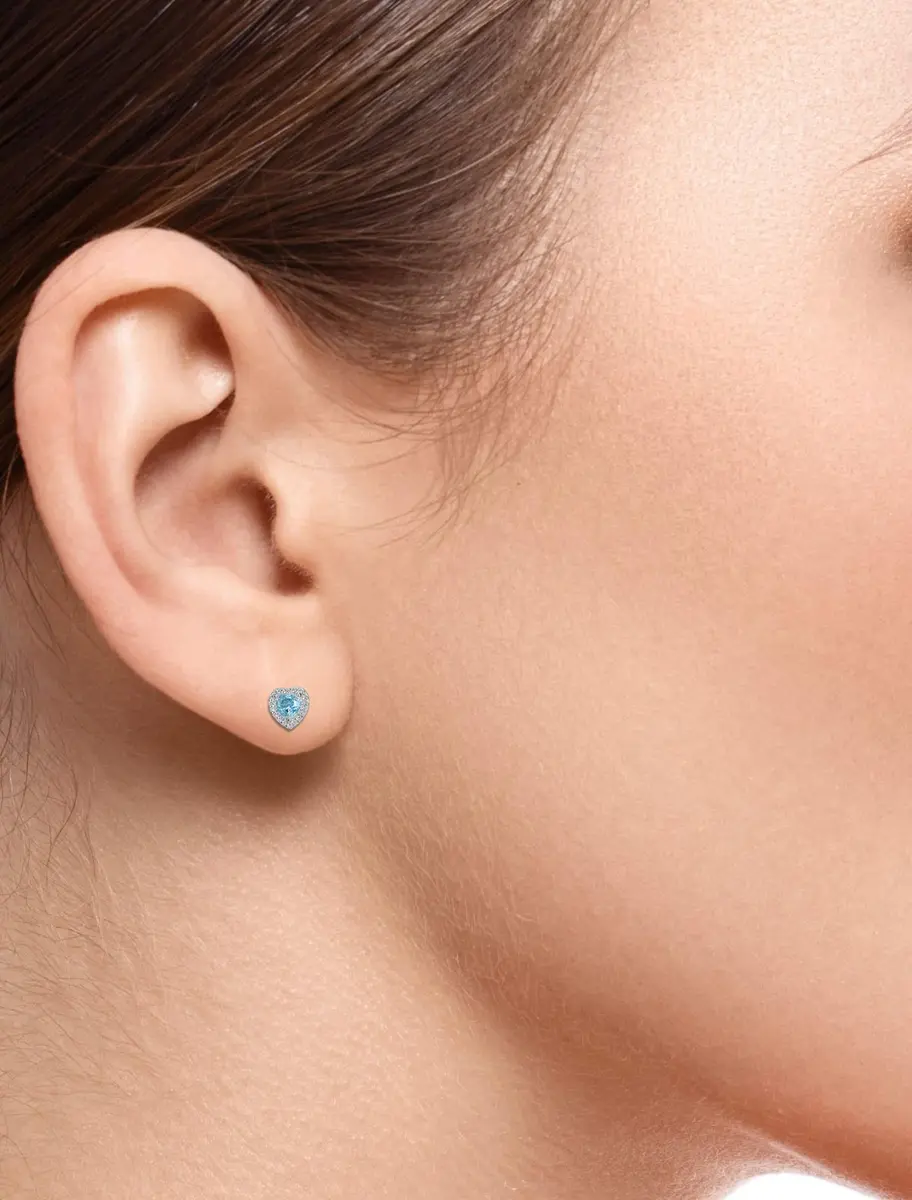 MORGAN & PAIGE .925 Sterling Silver Rhodium Plated Sky Blue Topaz Jewelry Set | December Birthstone - view 6