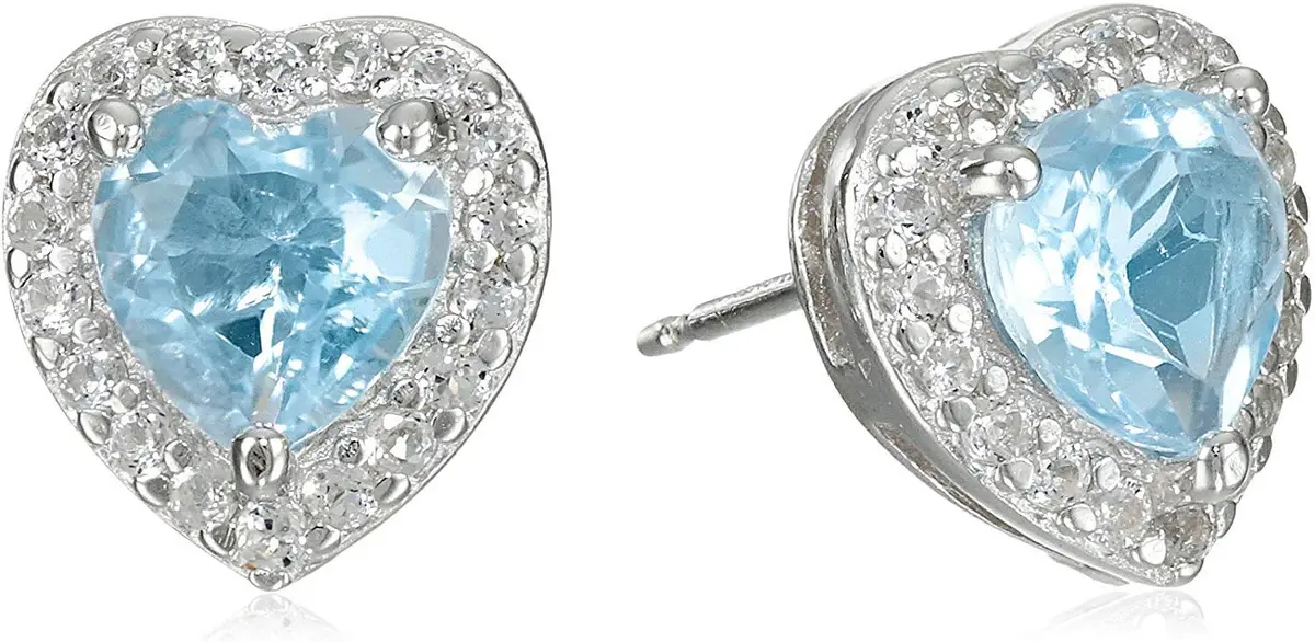MORGAN & PAIGE .925 Sterling Silver Rhodium Plated Sky Blue Topaz Jewelry Set | December Birthstone - view 4