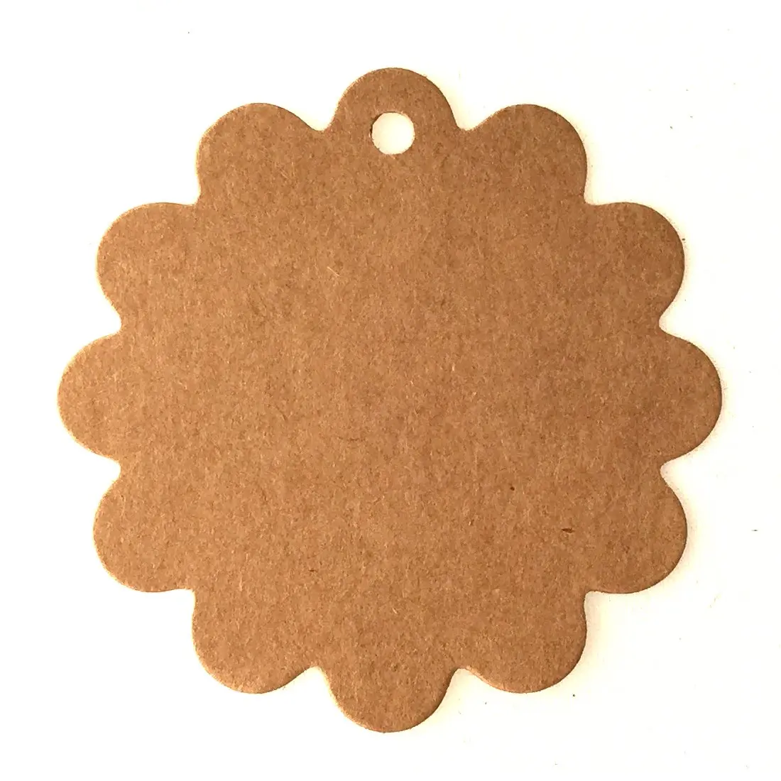 LWR CRAFTS 100 Hang Tags Scalloped Round Kraft with Jute Twines 2 3/8" | Creative Gift & Craft Tags - main product image